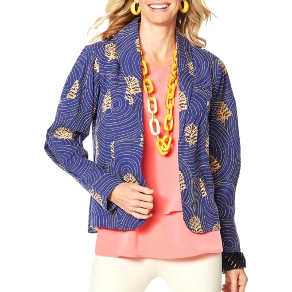 Rara Avis Iris Apfel Chambray Embroidered Lightweight Jacket New with tag.